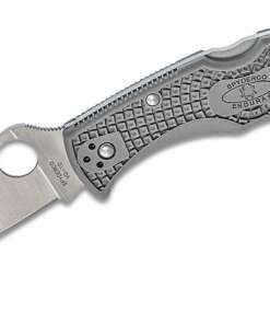 Alternative view of Spyderco Endura Flat Ground 3-3/4" VG10 Satin Plain Blade, Gray FRN Handles - C10FPGY
